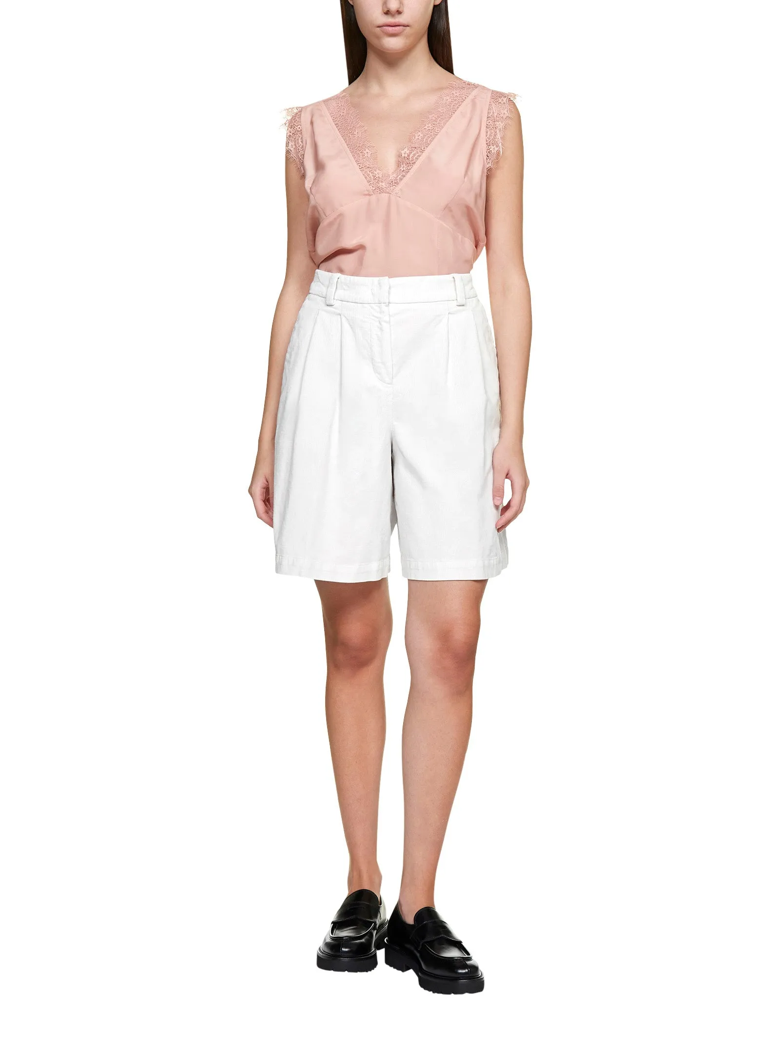 Pt01 Pleat-Detailed Corduroy Shorts