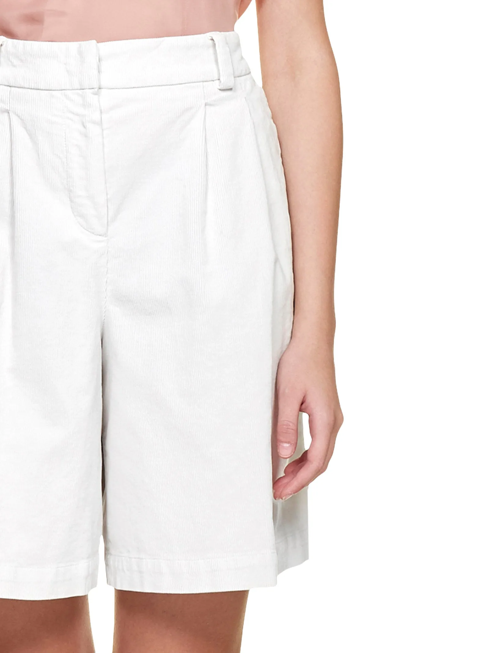Pt01 Pleat-Detailed Corduroy Shorts