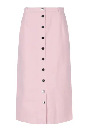 Raf Simons Button-Up Denim Midi Skirt