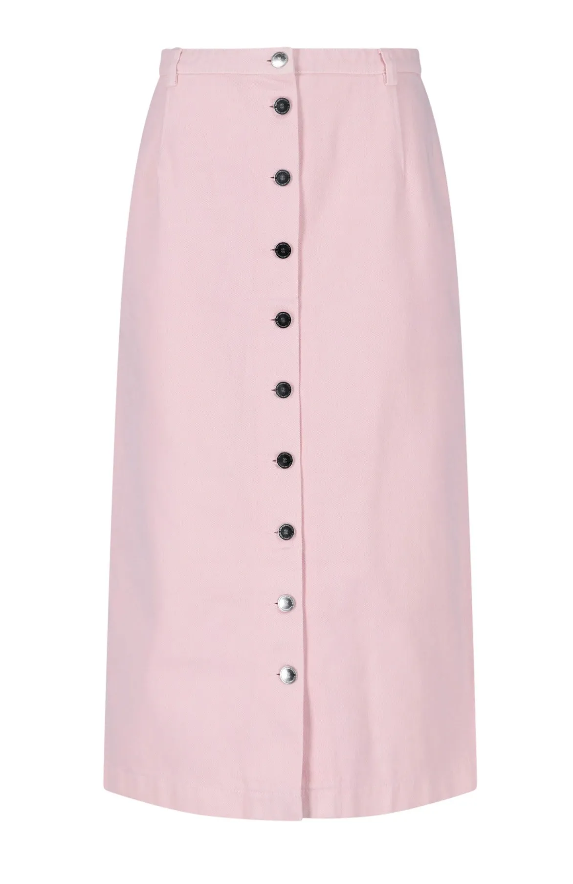 Raf Simons Button-Up Denim Midi Skirt