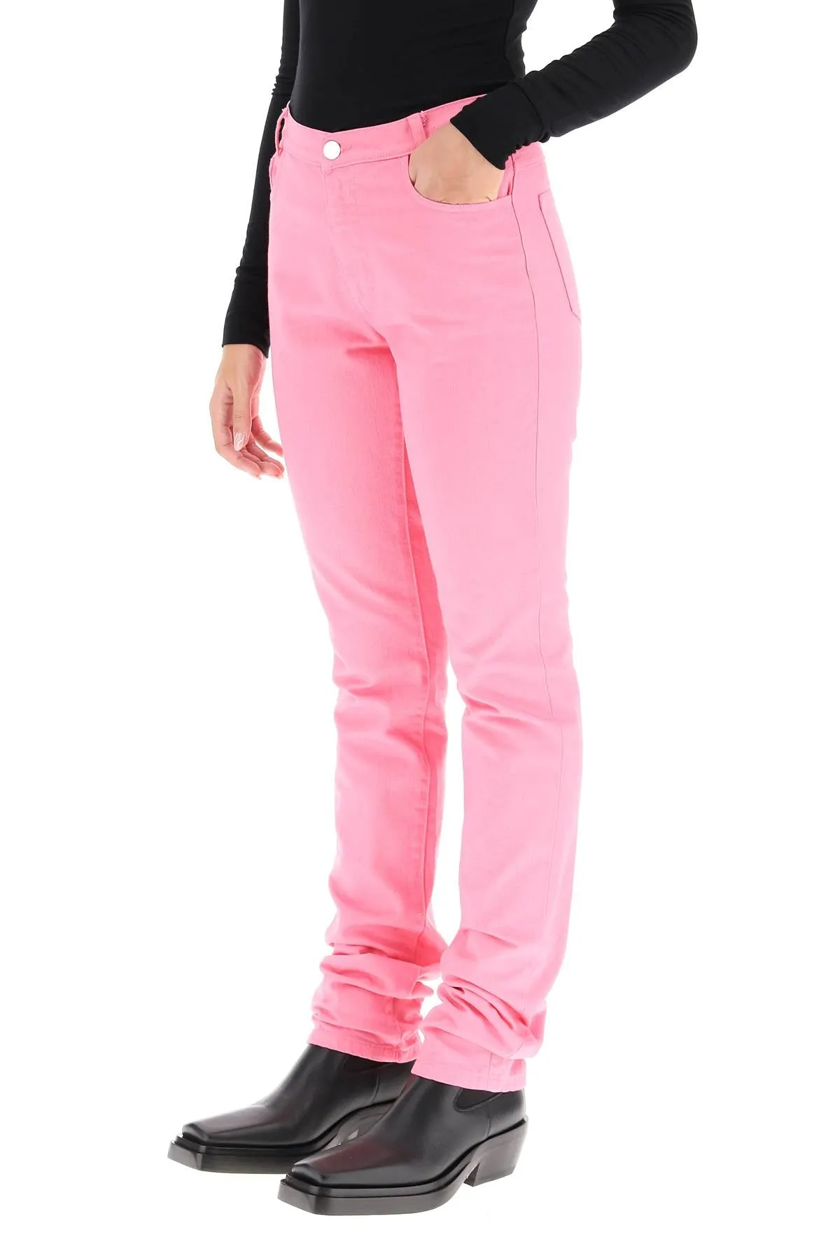 Raf Simons High Waist Slim Fit Jeans