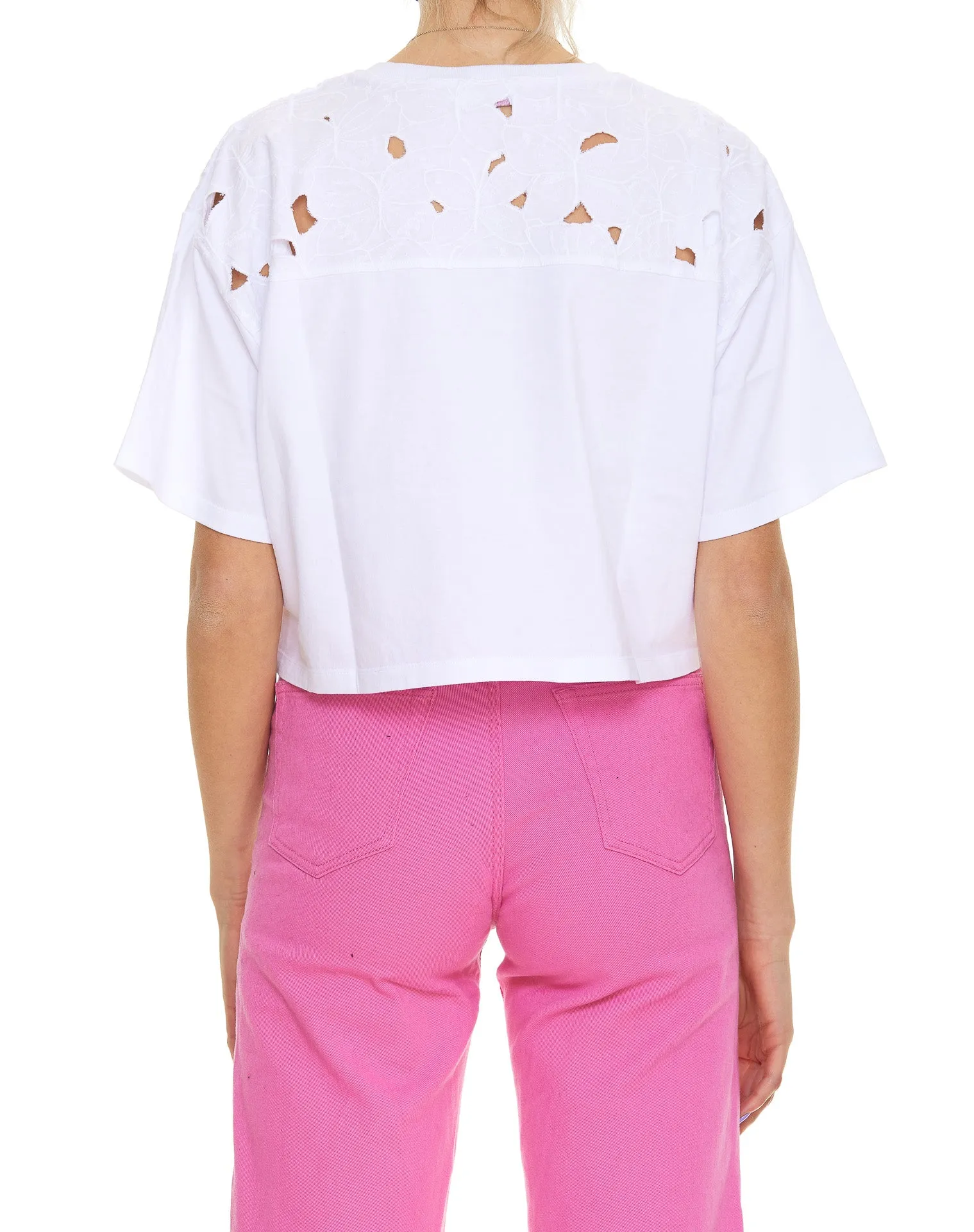 REDValentino Broderie-Anglaise Crewneck T-Shirt