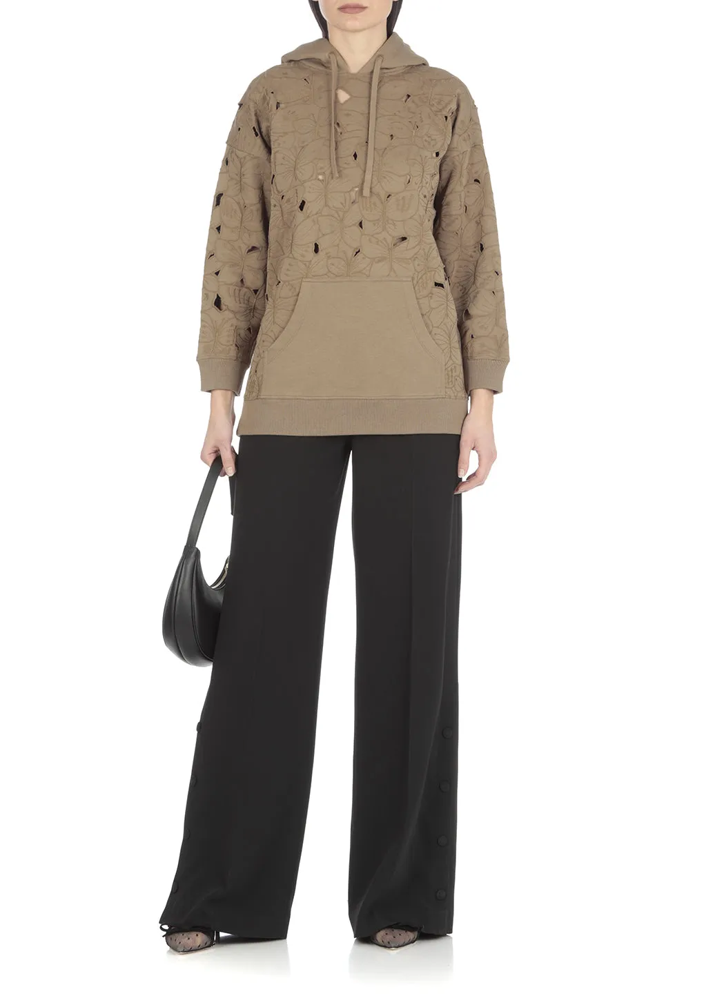 REDValentino Cut-Out Drawstring Hoodie