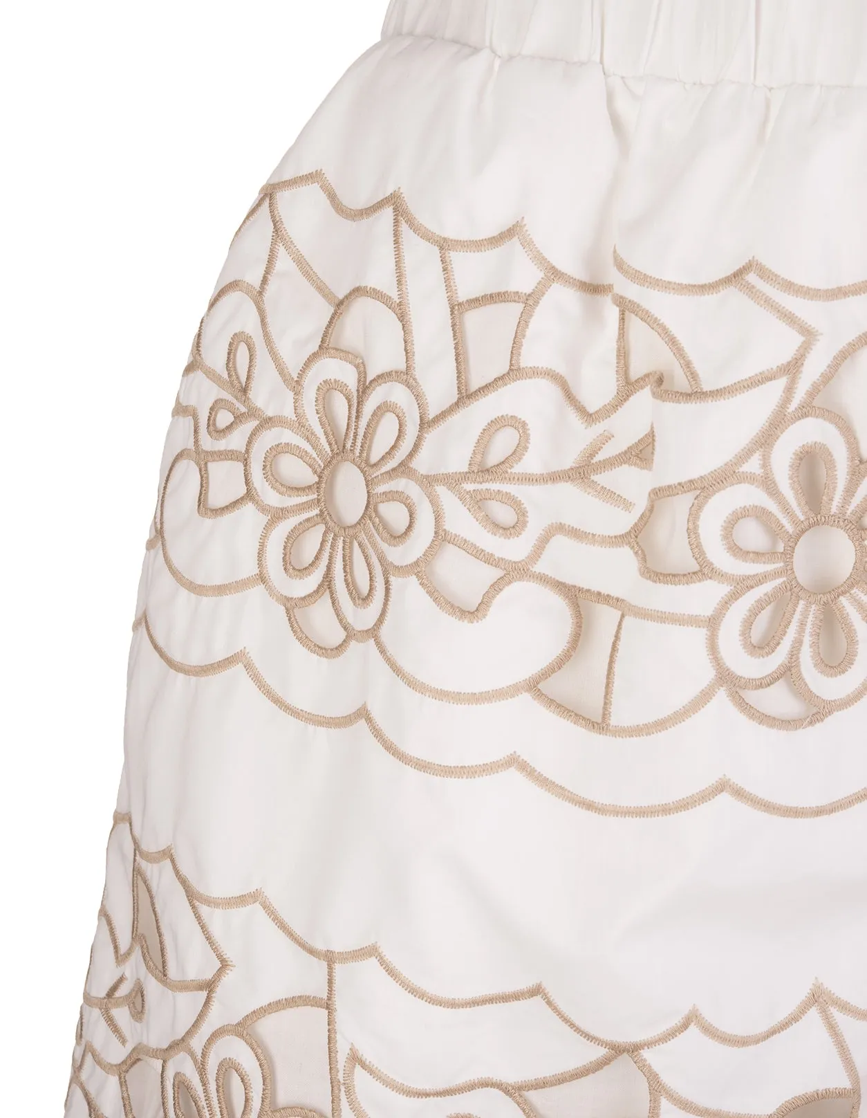 REDValentino Floral Cut-Out Embroidered Shorts