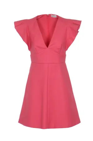 REDValentino Fluttered Sleeve Detail Dress