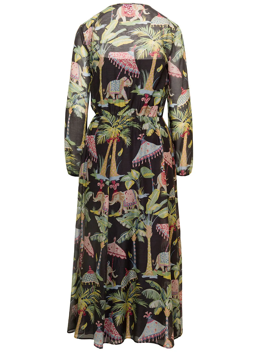 REDValentino Graphic Printed Long-Sleeved Dress