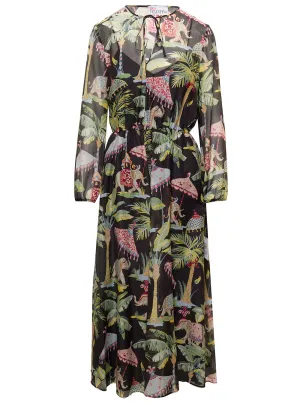 REDValentino Graphic Printed Long-Sleeved Dress
