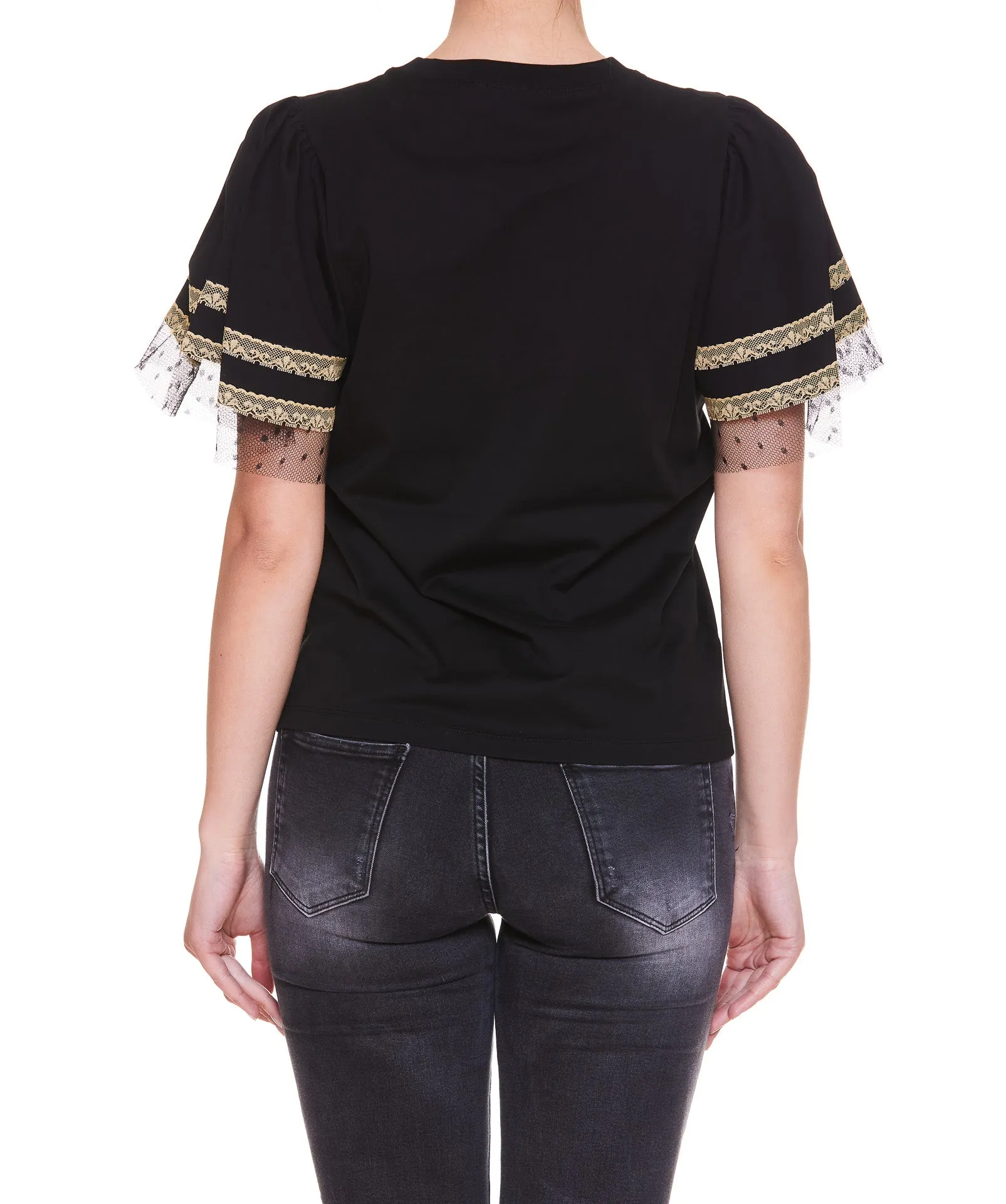 REDValentino Lace-Detailed Short-Sleeved T-Shirt