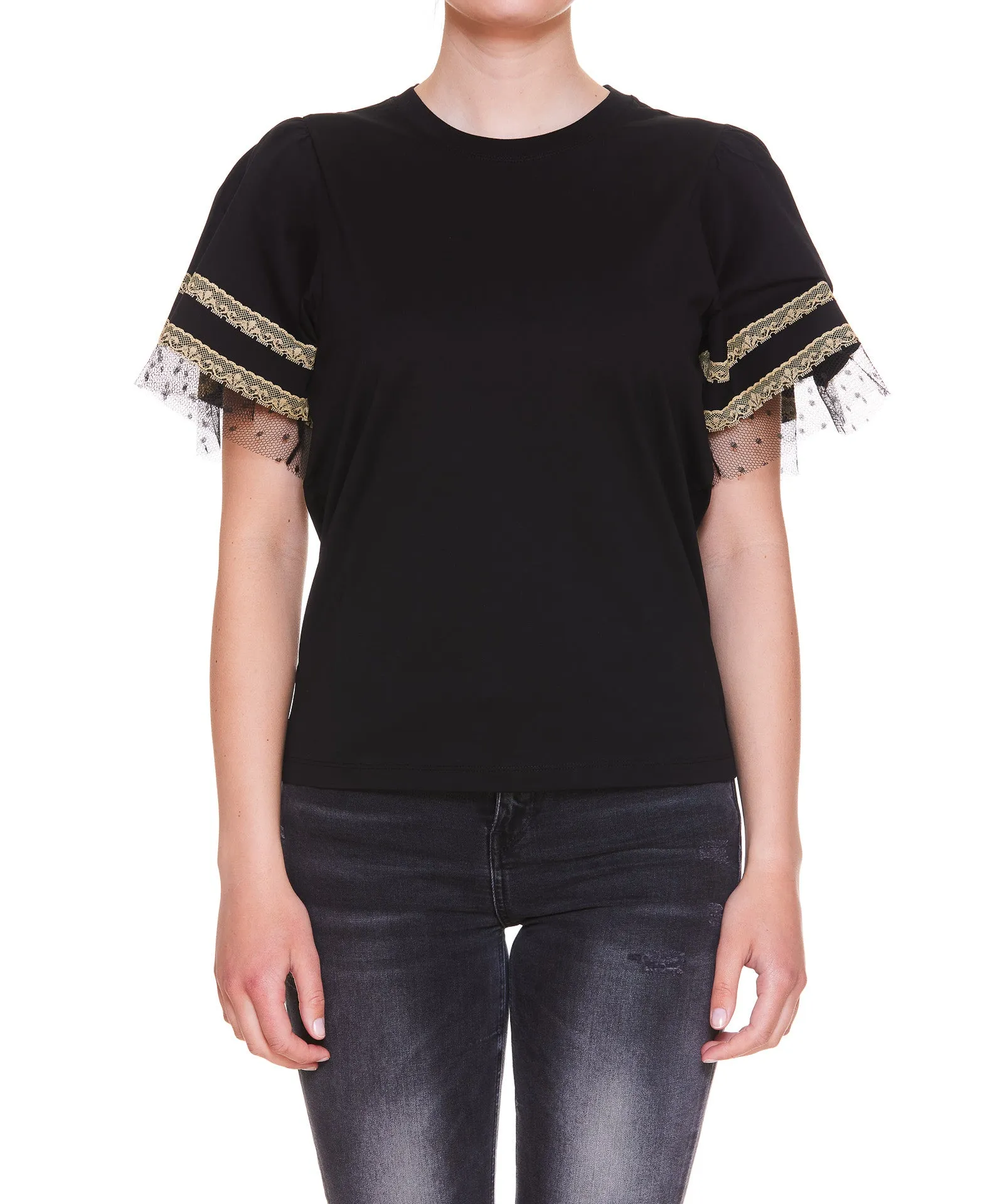 REDValentino Lace-Detailed Short-Sleeved T-Shirt