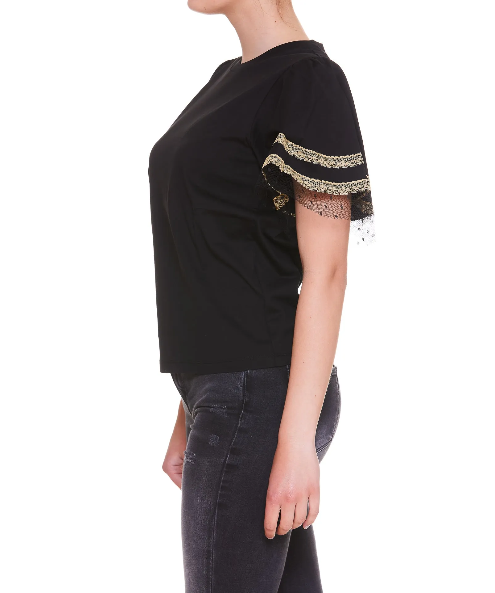 REDValentino Lace-Detailed Short-Sleeved T-Shirt