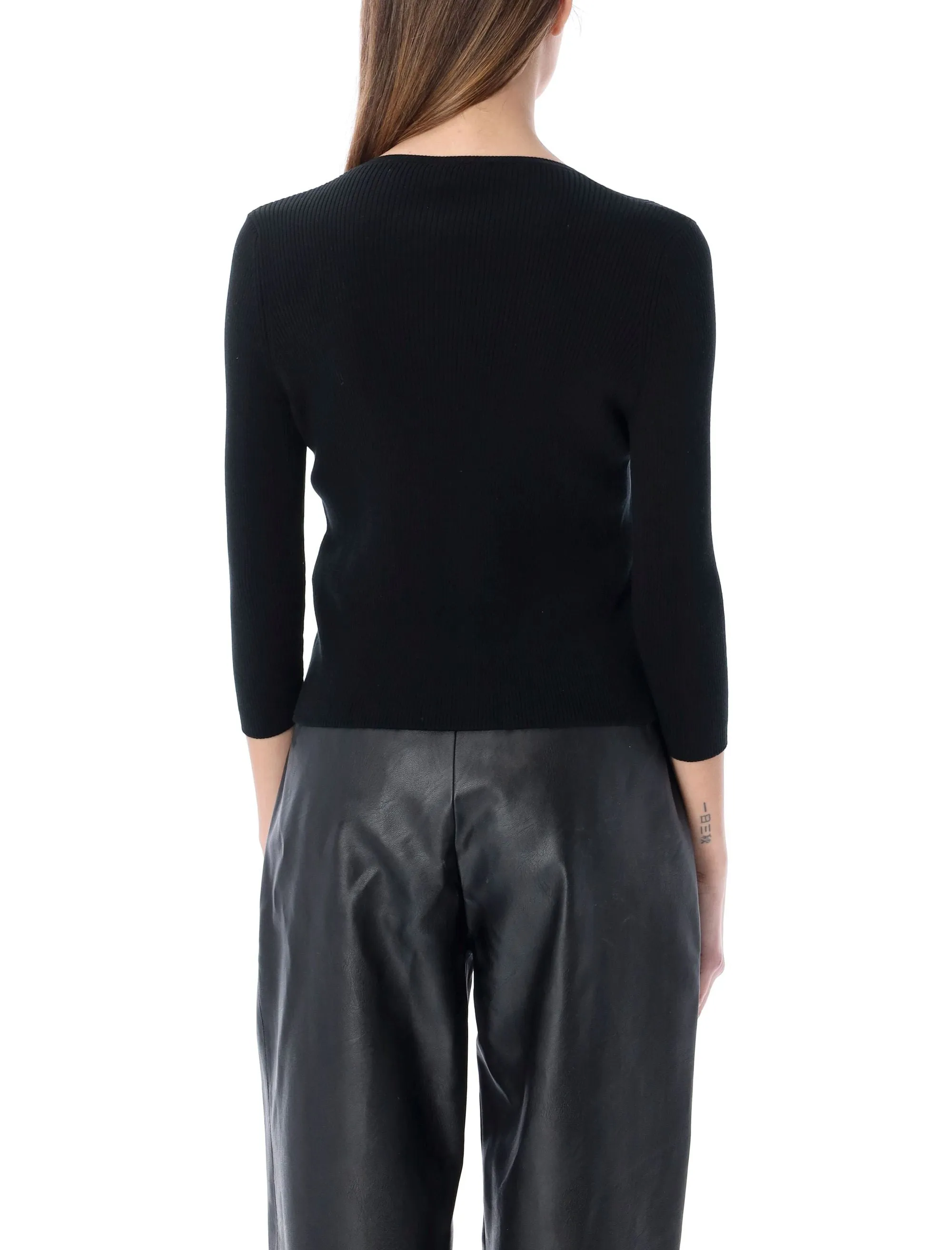 REDValentino Tulle Bow Knit Cardigan