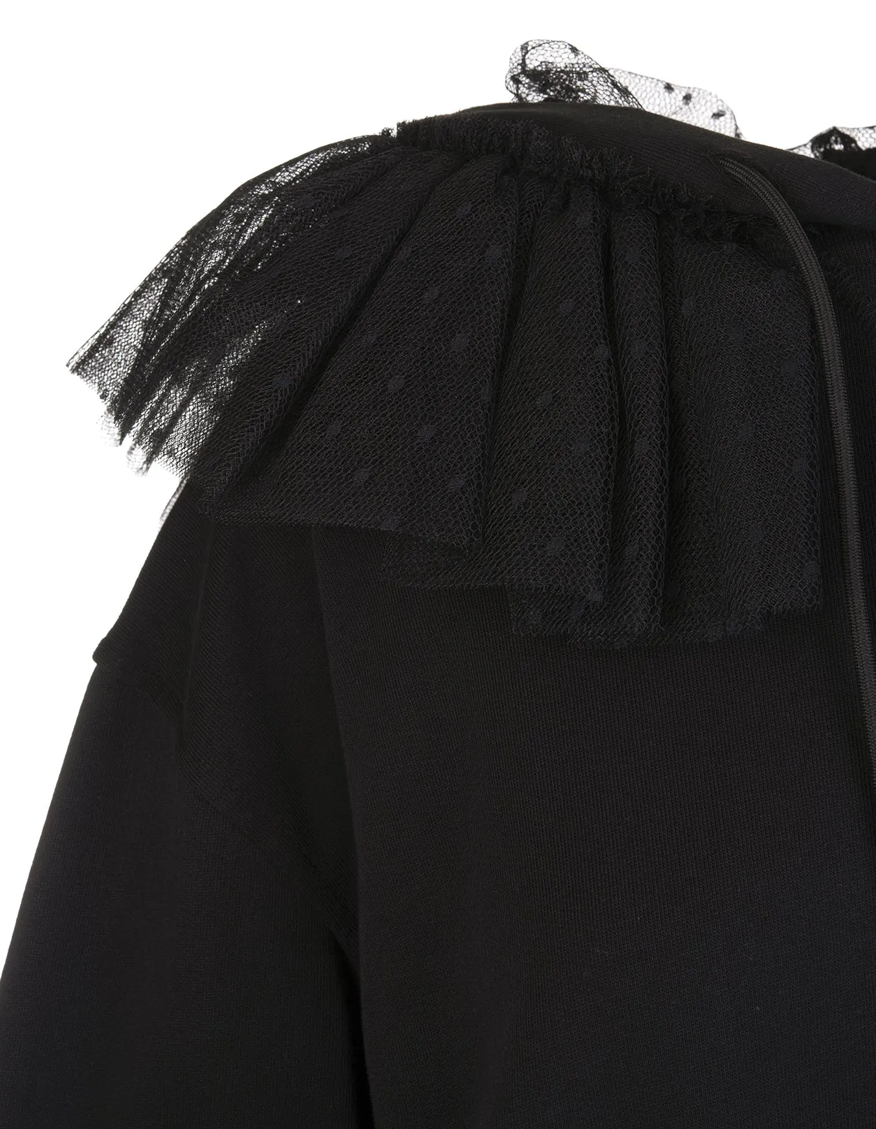 REDValentino Tulle-Detailed Drawstring Sweatshirt Dress