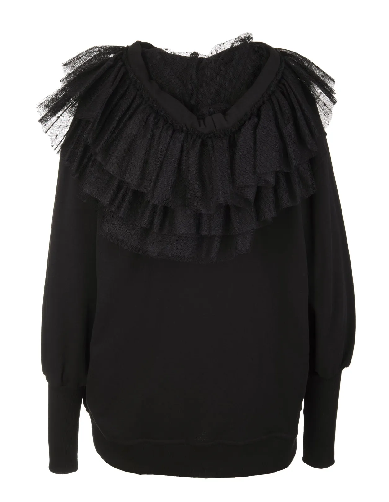 REDValentino Tulle-Detailed Drawstring Sweatshirt Dress