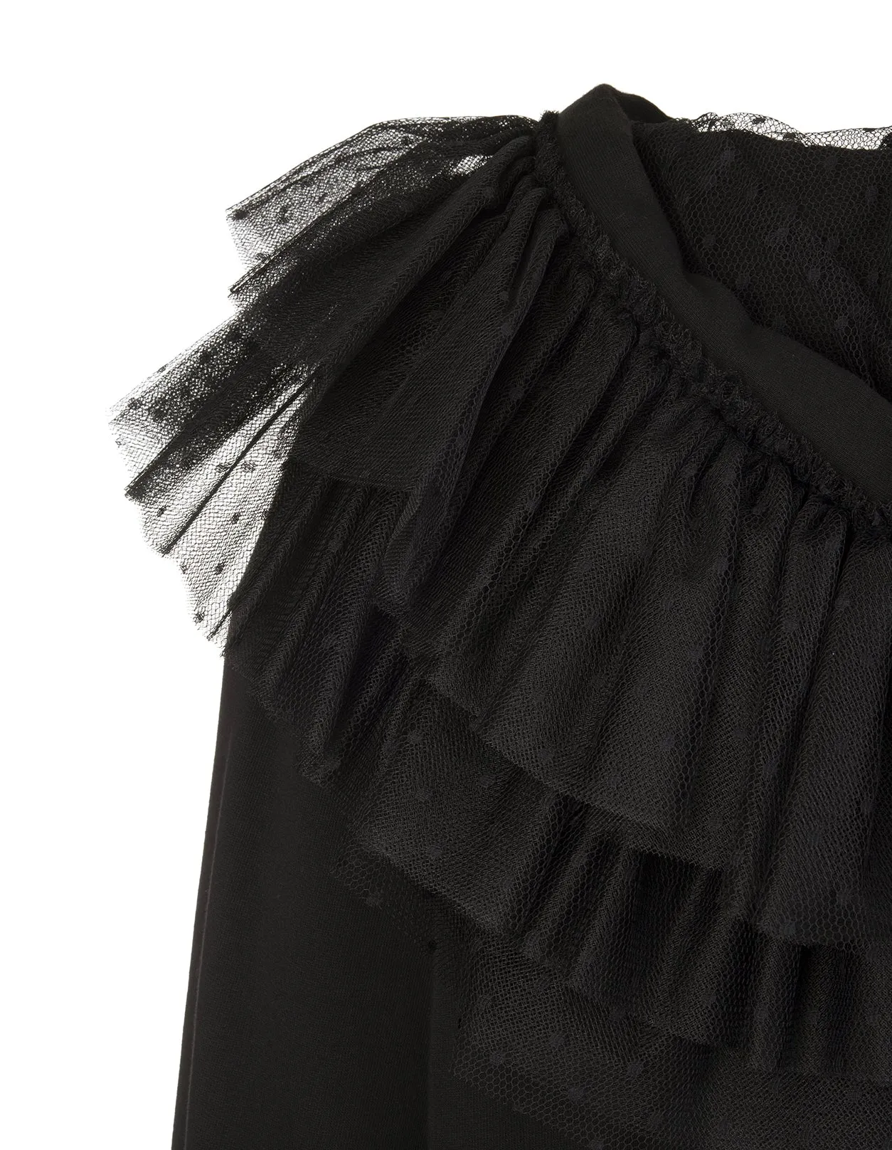 REDValentino Tulle-Detailed Drawstring Sweatshirt Dress