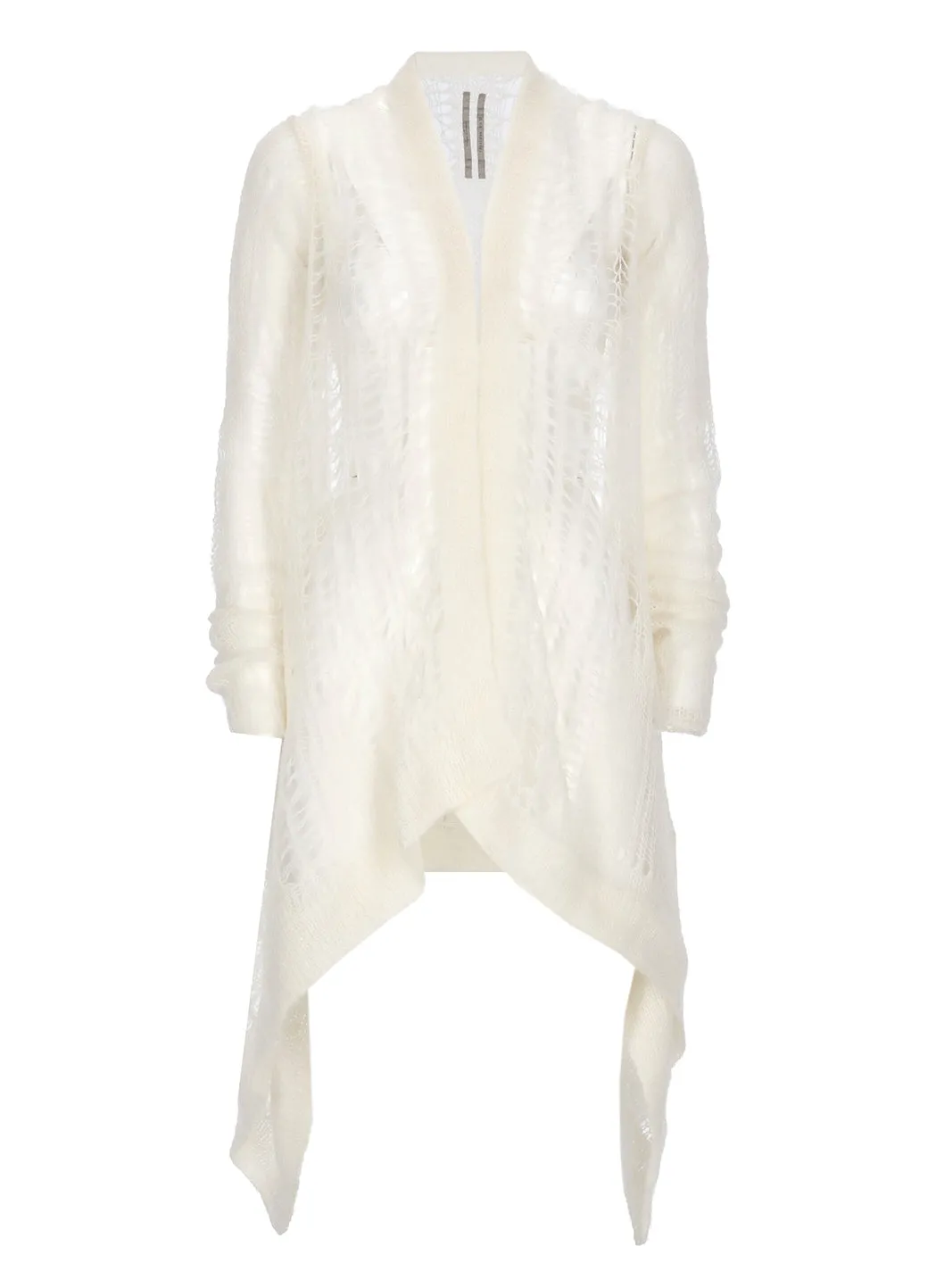 Rick Owens Distressed-Effect Open-Knit Long Sleeved Cardigan