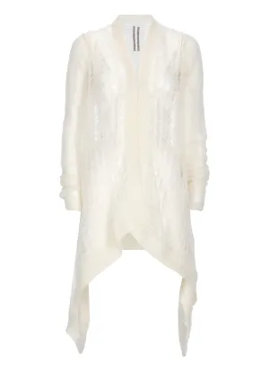Rick Owens Distressed-Effect Open-Knit Long Sleeved Cardigan