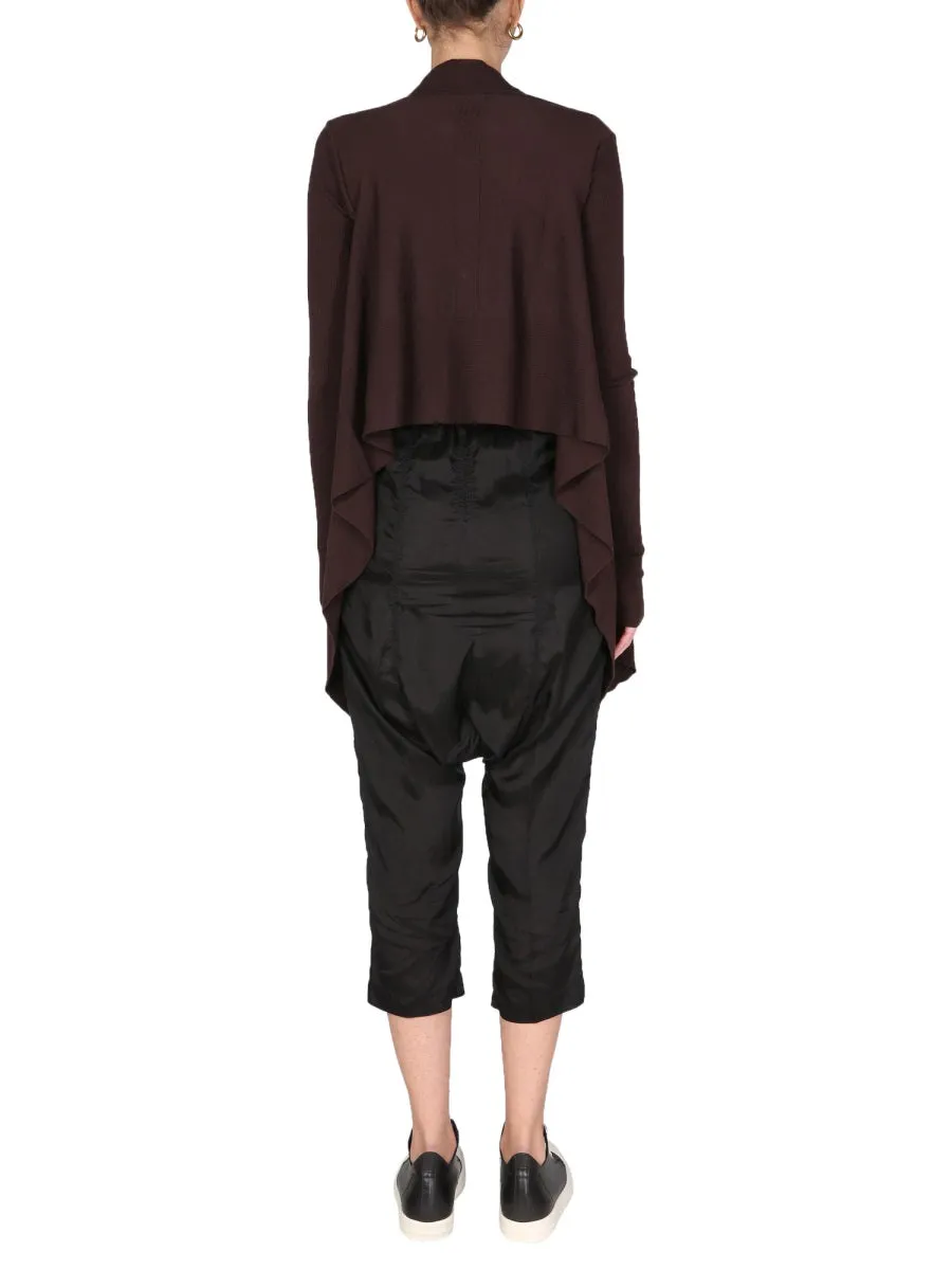 Rick Owens Draped Wrap Ribbed-Knit Cardigan