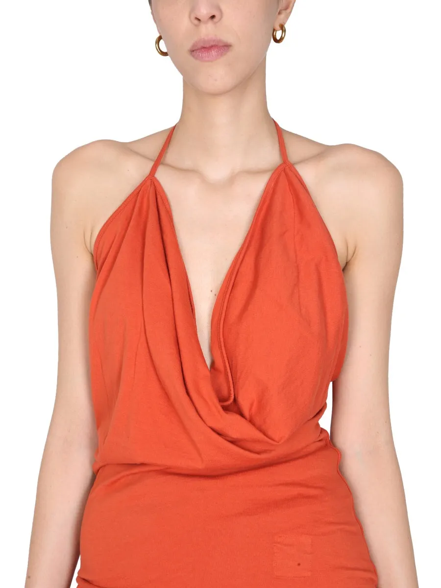 Rick Owens DRKSHDW Draped Sleeveless V-Neck Top