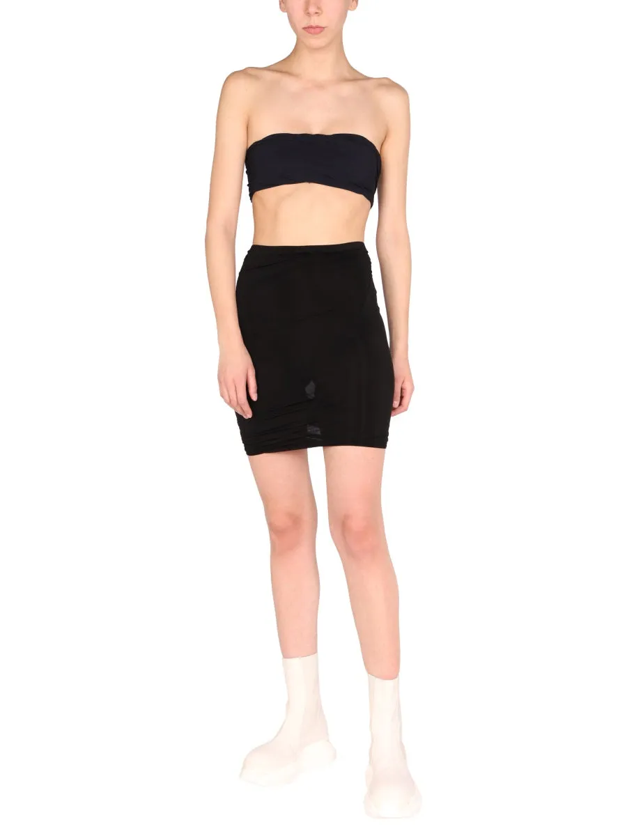 Rick Owens Ruched-Detailed Bandeau Cropped Top
