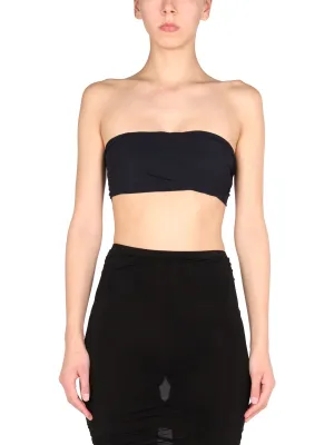 Rick Owens Ruched-Detailed Bandeau Cropped Top