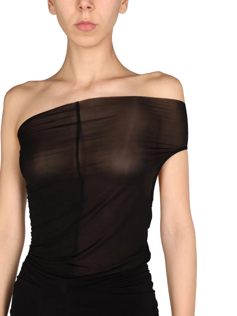 Rick Owens Semi-Sheer One Shoulder Top