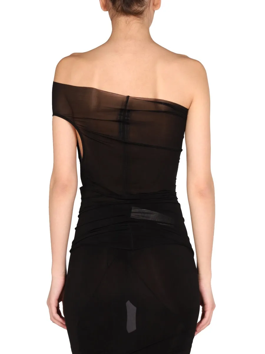 Rick Owens Semi-Sheer One Shoulder Top