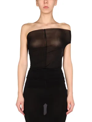 Rick Owens Semi-Sheer One Shoulder Top