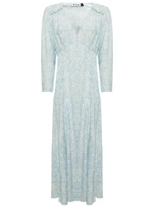 Rixo V-Neck Floral Printed Maxi Dress