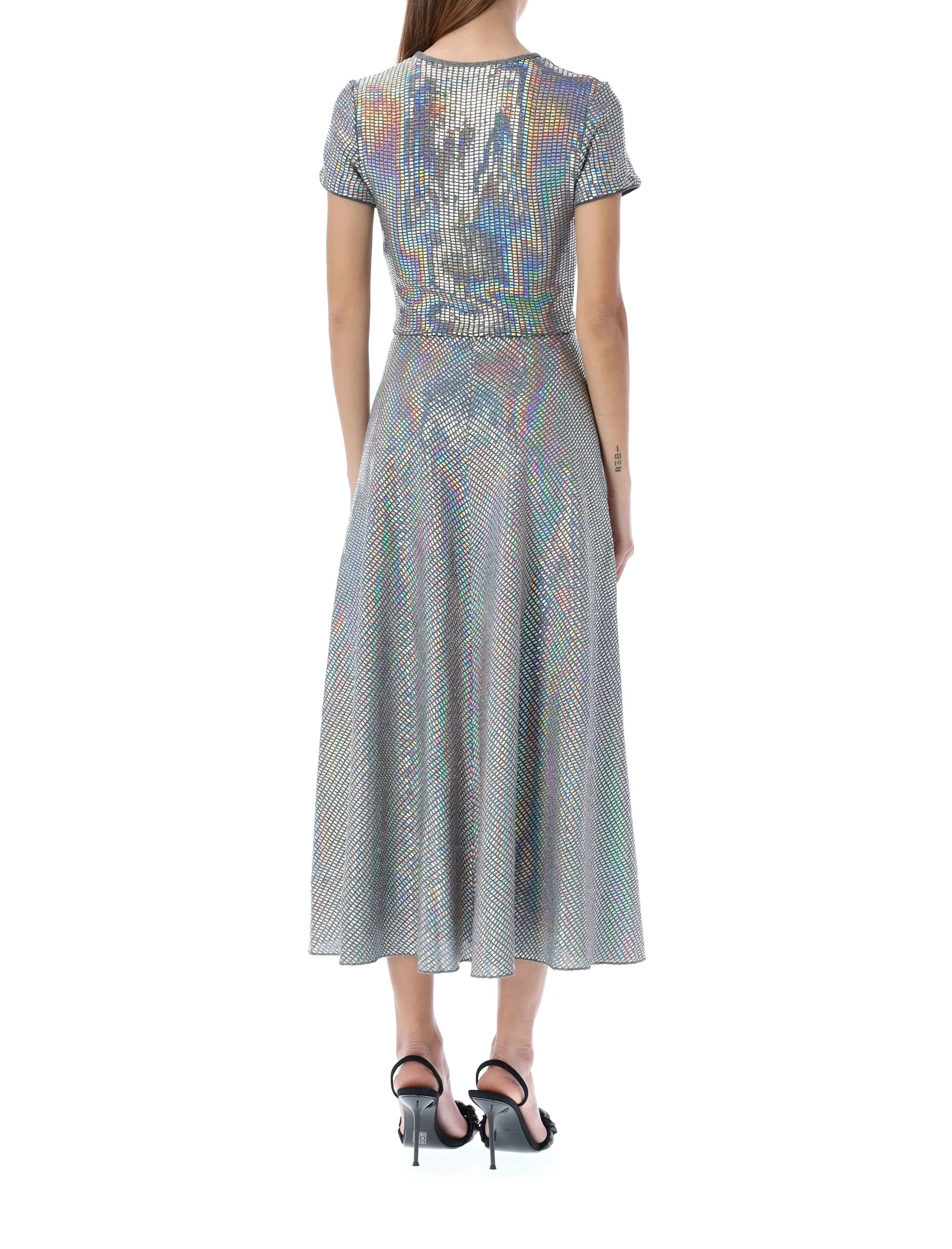 ROTATE Mersy V-Neck Short Sleeved Midi Dress