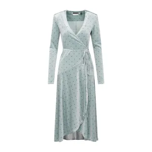 ROTATE V-Neck Tie Waist Midi Dress