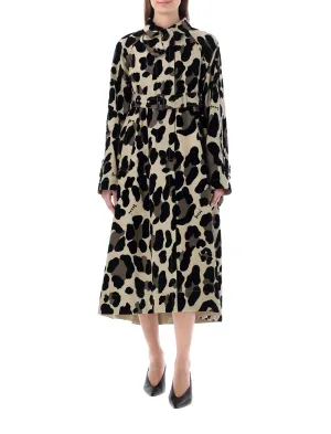 Sacai Leopard Printed Pleated Dress
