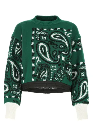 Sacai Paisley Ribbed Knit Jumper