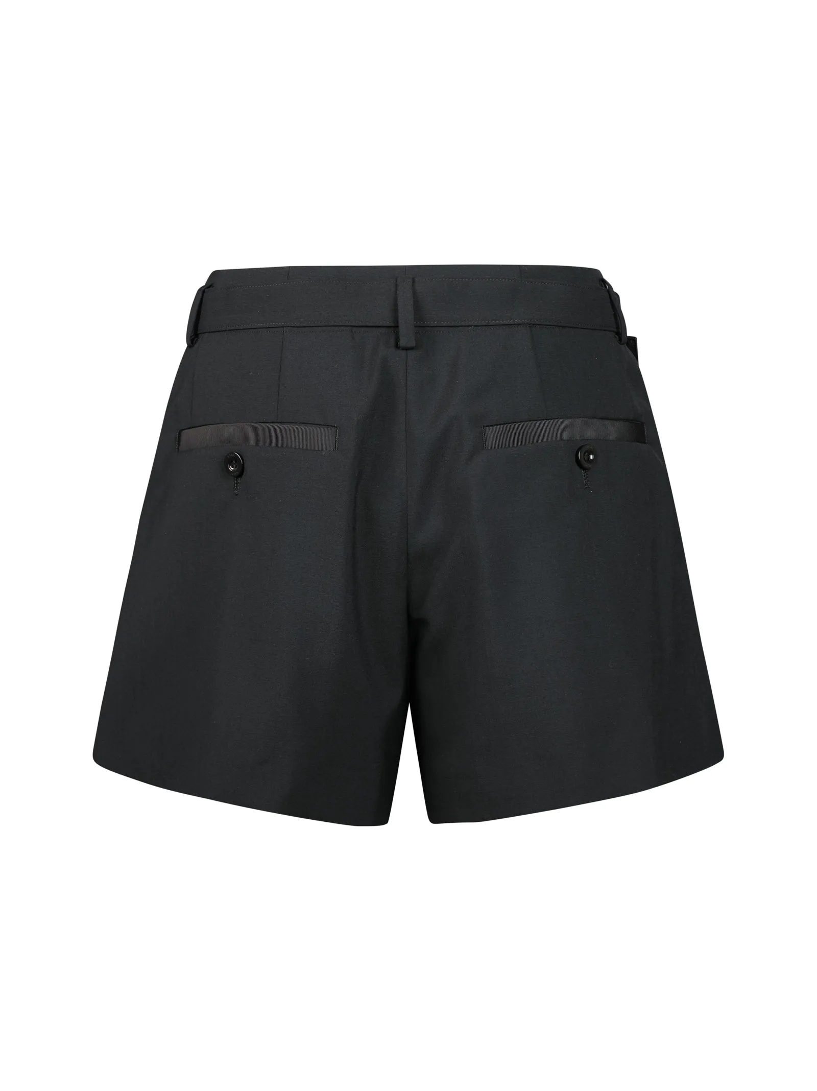 Sacai Pleat Detailed Belted Shorts