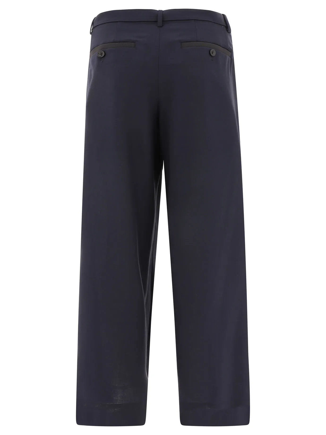 Sacai Pleat-Detailed Wide Leg Belted Pants