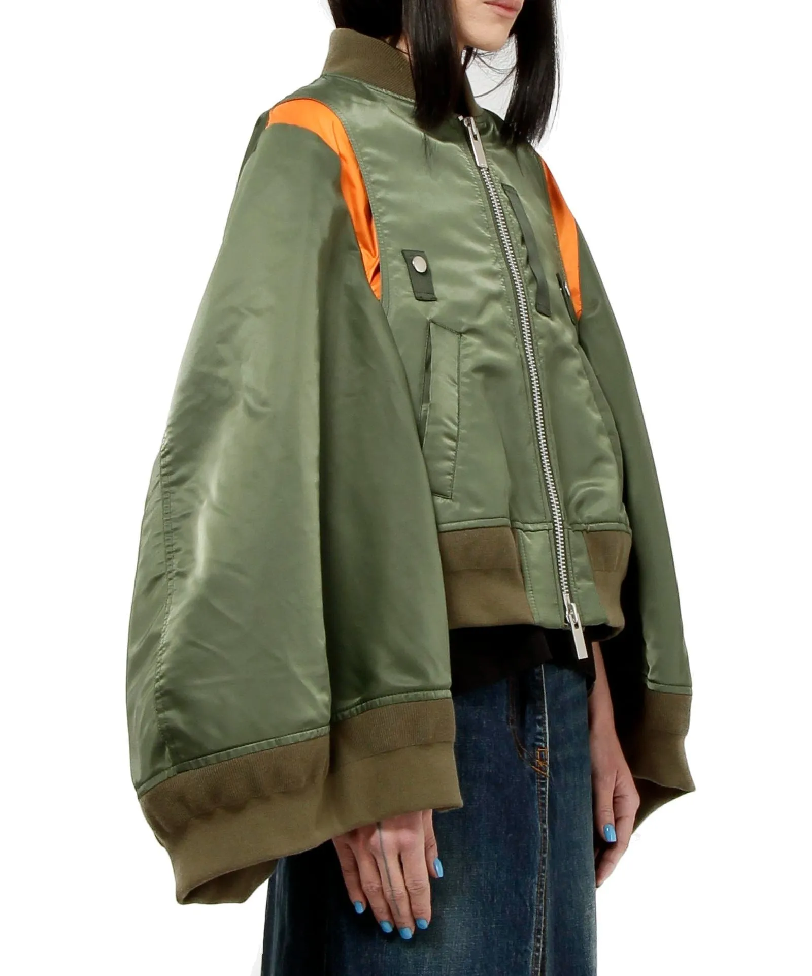 Sacai Puff Sleeved Zipped Bomber Jacket