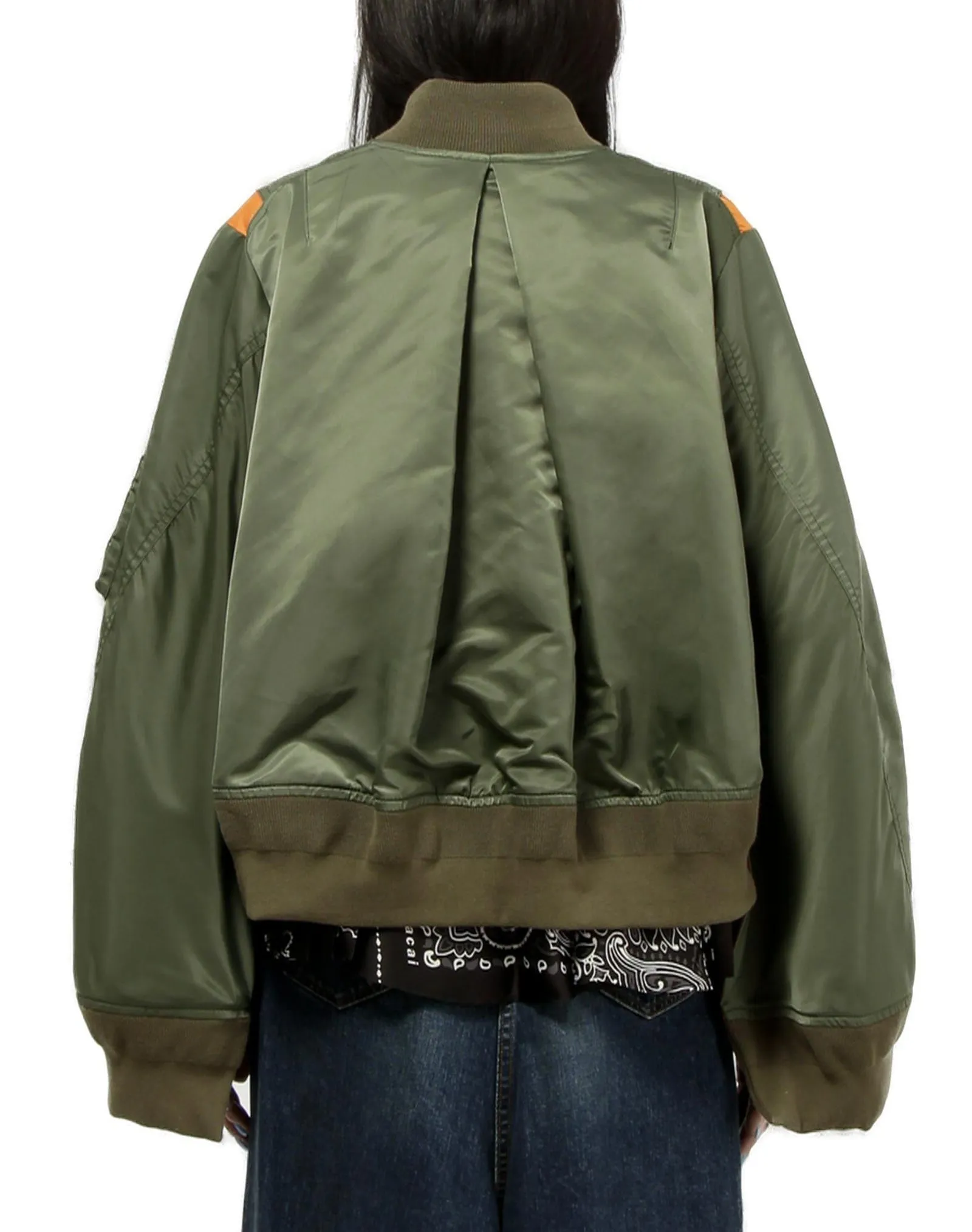 Sacai Puff Sleeved Zipped Bomber Jacket