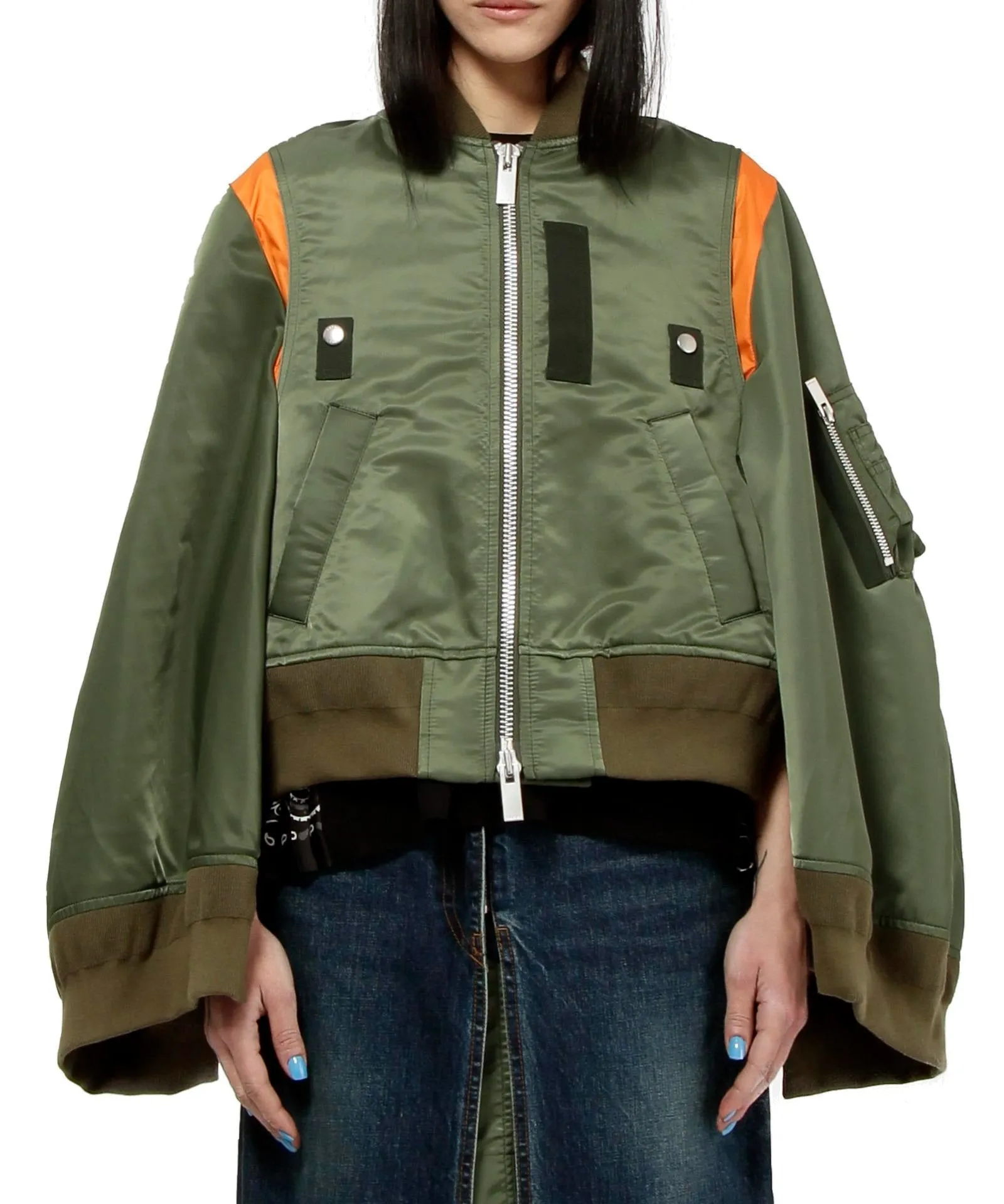 Sacai Puff Sleeved Zipped Bomber Jacket