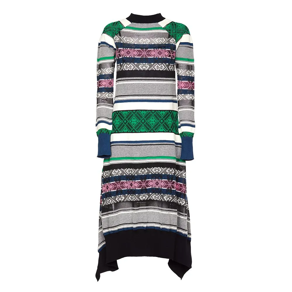 Sacai Rug Jacquard Knit Dress