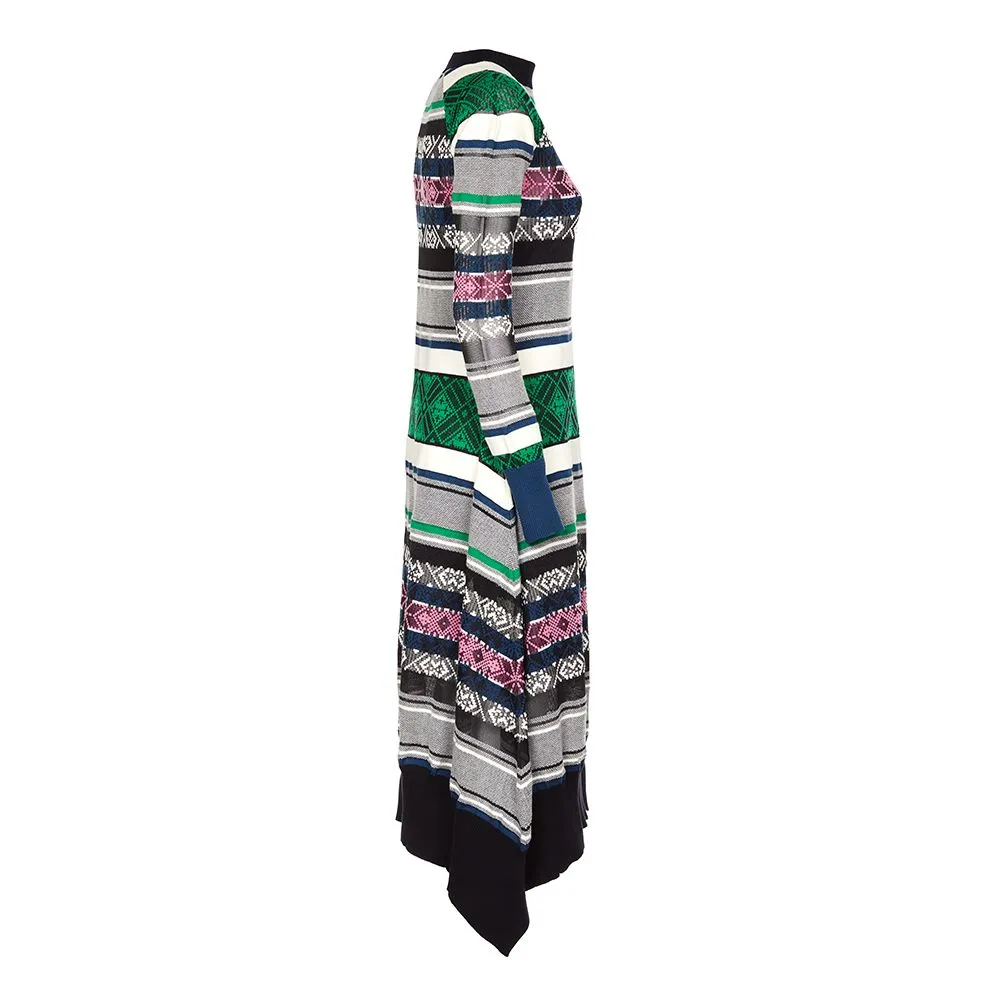 Sacai Rug Jacquard Knit Dress