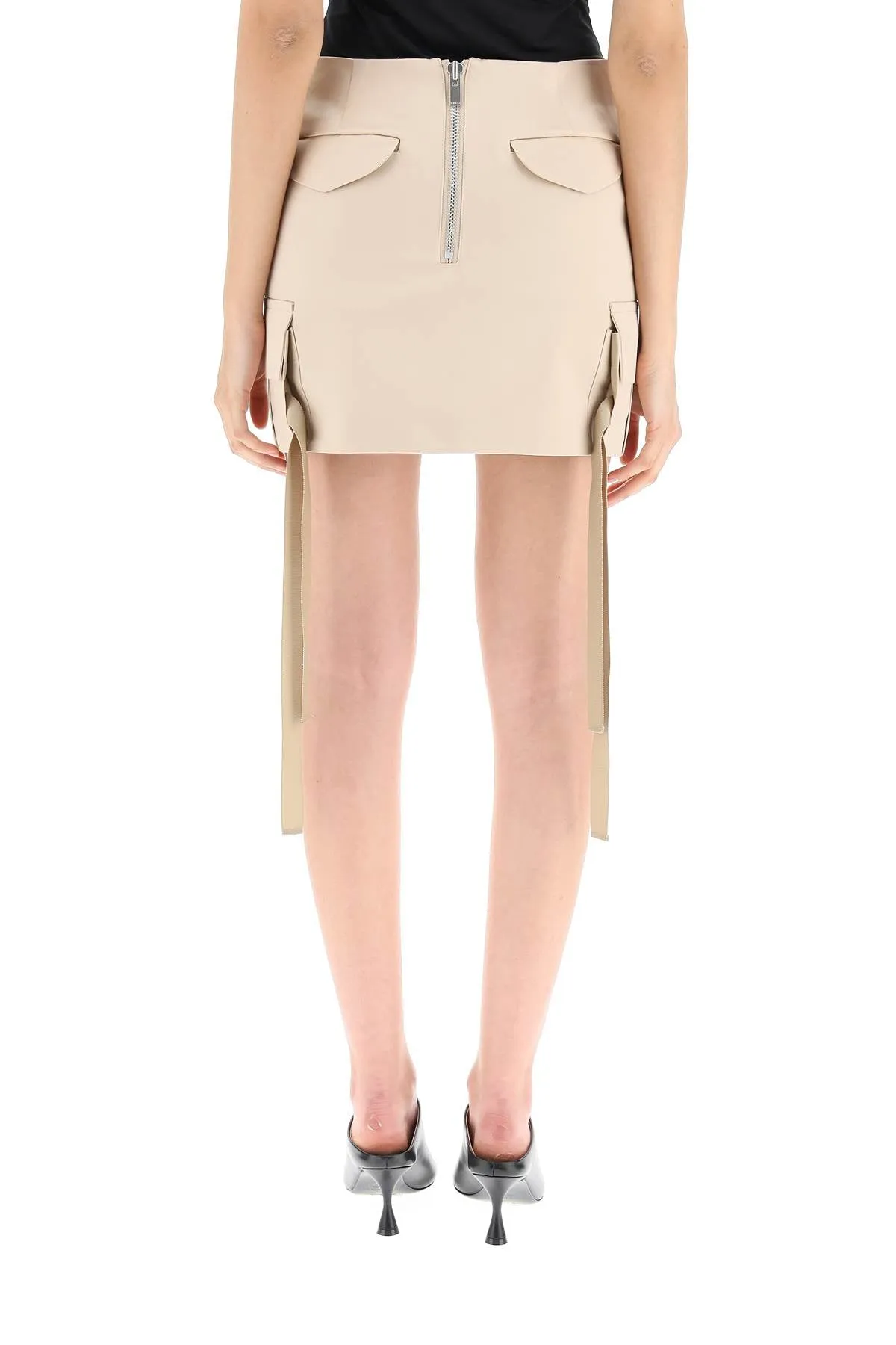 Sacai Satin High-Waist Mini Skirt