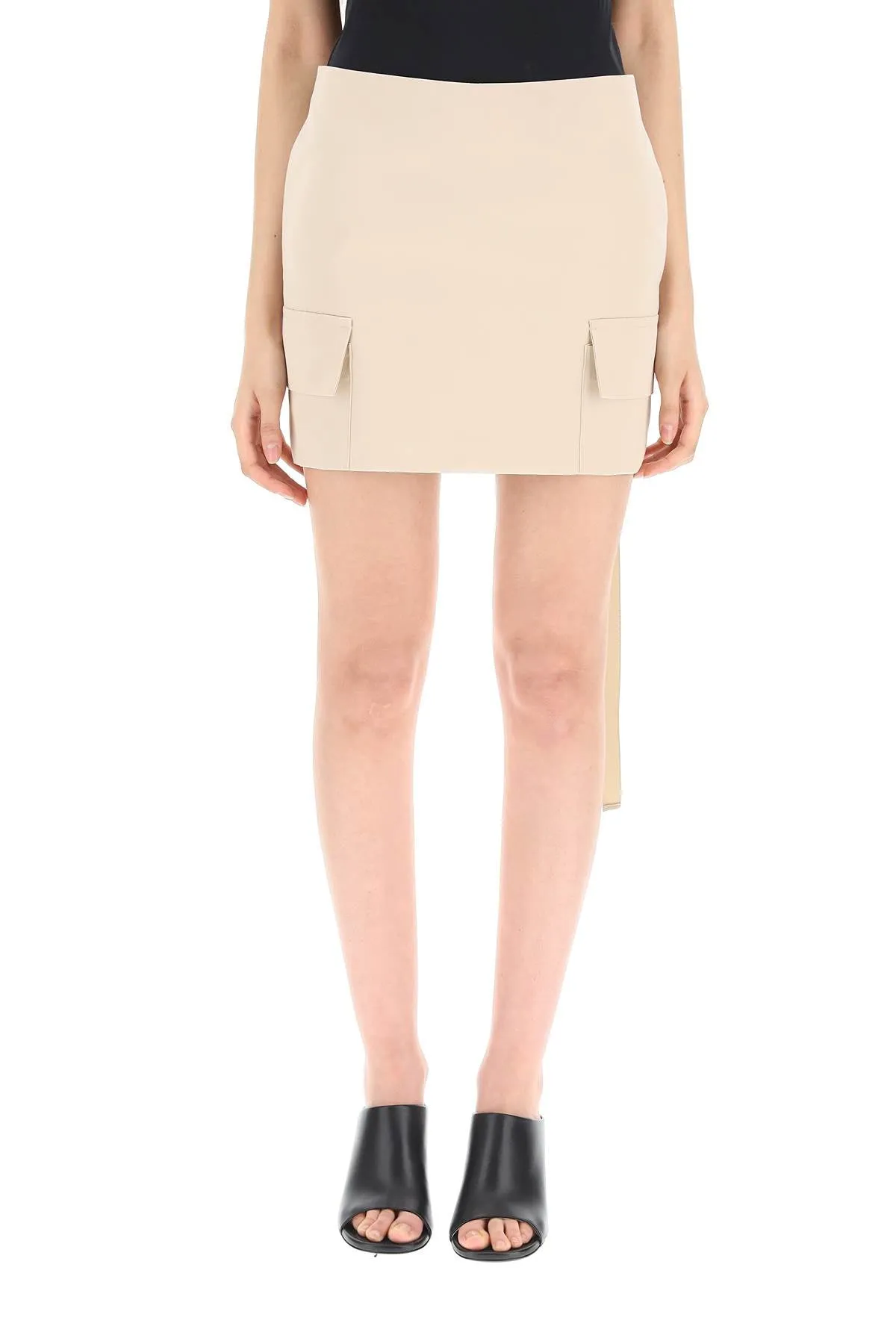 Sacai Satin High-Waist Mini Skirt