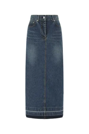 Sacai Two-Tone Asymmetric Denim Skirt