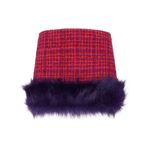 Saint Laurent Faux Fur Trim Boucl Tweed Mini Skirt