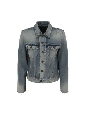 Saint Laurent Frayed Denim Jacket