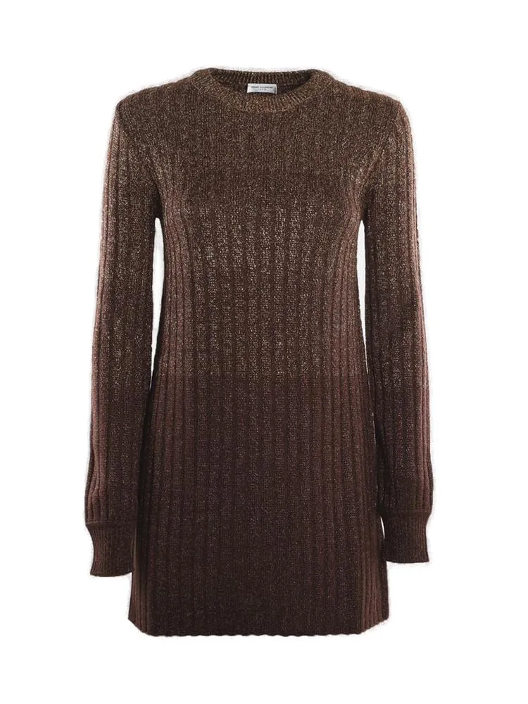 Saint Laurent Metallic Threading Ribbed Knit Jumper