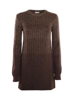 Saint Laurent Metallic Threading Ribbed Knit Jumper