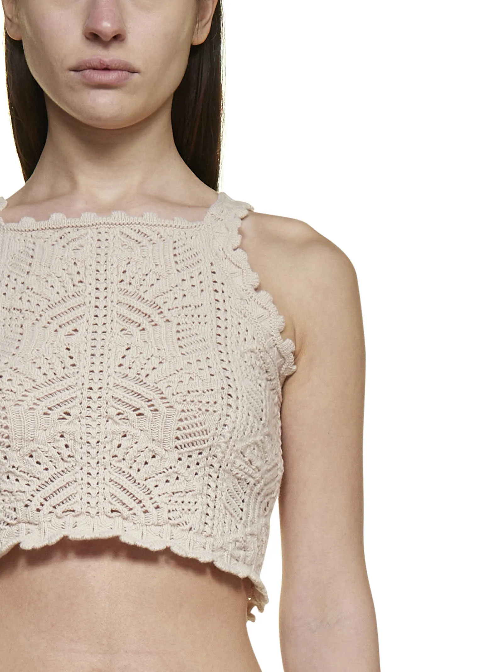 Saint Laurent Sleeveless Cropped Knit Top
