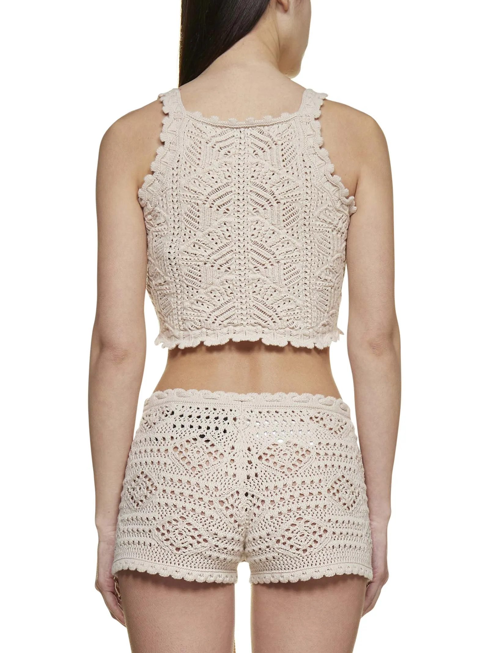 Saint Laurent Sleeveless Cropped Knit Top
