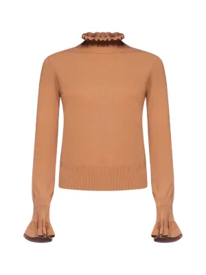 See By Chlo Ruffled Collar Long-Sleeve Knit Top