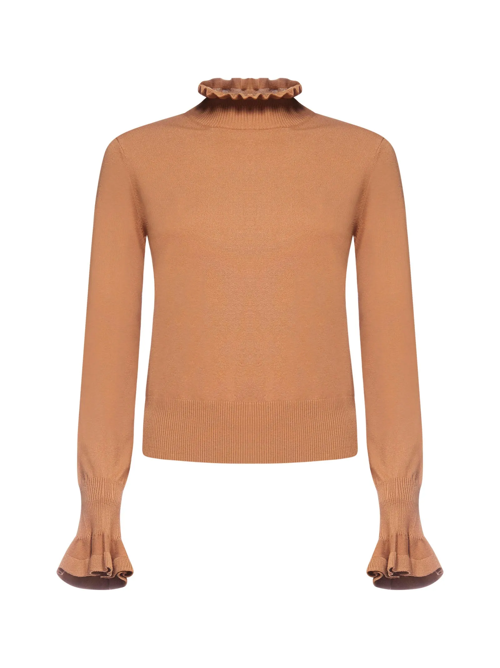 See By Chlo Ruffled Collar Long-Sleeve Knit Top